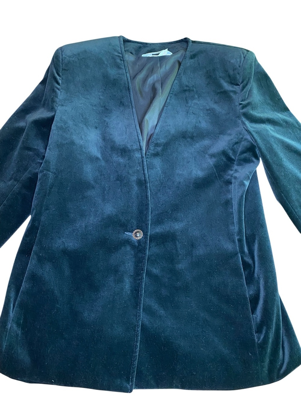 Vintage Tan Jay Velvet Blazer Women’s 10 Retro 80s 90s Avant Garde Whimsygoth - Picture 2 of 7